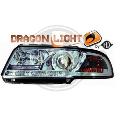 Paire Phares avant Daylight Led Audi A4 B5 Berline 1994 a 1999 Chrome-34013560 (1/2)