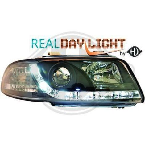 Paire Phares avant Daylight DRL Led Audi A4 B5 Berline 1994 a 1999 Noir-34013584 (1/2)
