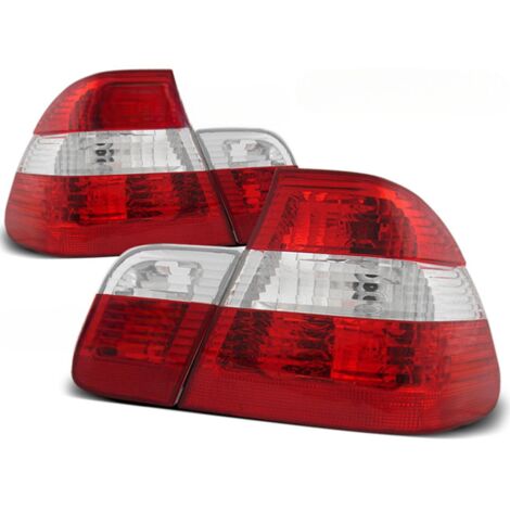 Paire de feux arriere BMW serie 3 E46 Berline de 2001 a 2005 rouge blanc-27335694 (1/2)