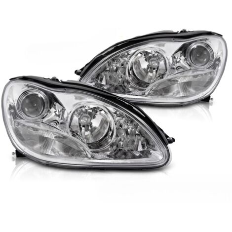 Paire de feux phares Mercedes classe S W220 98-02 Design chrome-42207590 (1/2)