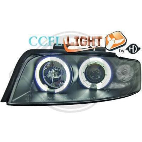 Paire Phares avant Angel Eyes CCFL Audi A4 8E 2000 a 2004 Noir-34023034 (1/2)