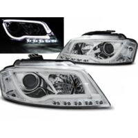 Paire de feux phares Audi A3 8P de 2008 a 2012 chrome TubeLight LTI DRL-27360991