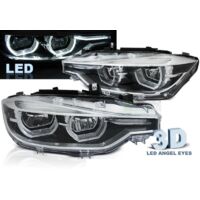 Paire de feux phares BMW serie 3 F30 / F31 LCI 15-18 angel eyes chrome Full led DRL-38575408