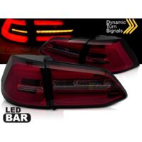 Paire de feux arriere VW Golf 7 13-17 FULL LED BAR Dyn Rouge Fume
