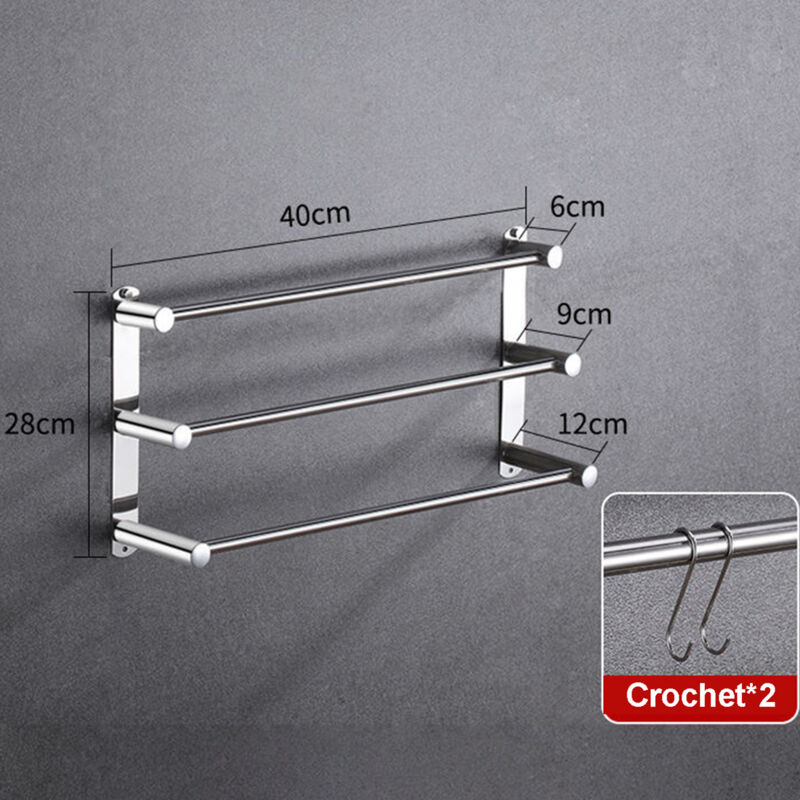 ShanQian Porte-serviettes en acier inoxydable, 40-70 cm réglable à