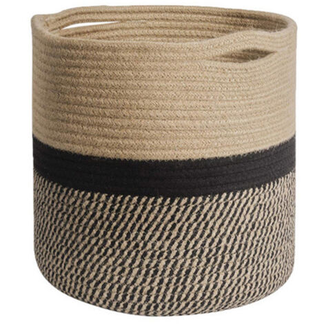 Shining House – Panier à plantes pliable en cordon de coton – Doublure en plastique – Pour jardinières jusqu'à 20cm – Décoration intérieure moderne
