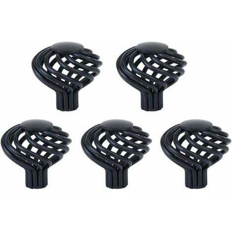 Bouton de meuble en fer forgé noir – Lot de 5 – Diamètre 1.3 pouces – Installation facile pour armoires et tiroirs - 3inch