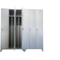 Armadio Armadietto spogliatoio in metallo sporco pulito con tramezzo a 6  posti dim.cm. 180x50x180h