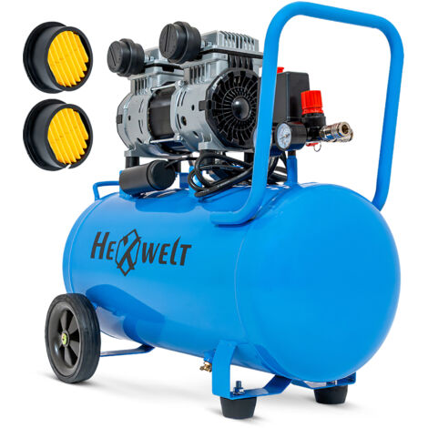 Compresseur sans huile HEXWELT 50L 1500W 8 BAR 250 l/min Silencieux Double cylindre (1/5)