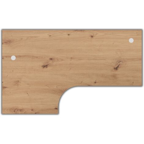 bümö® stabile Tischplatte 2,5 cm stark - DIY Schreibtischplatte aus Holz | Bürotischplatte belastbar 120 kg | Spanholzplatte, Eckschreibtisch Platte für L-Form Tisch (Eckform: 200 x 120 cm, Asteiche)
