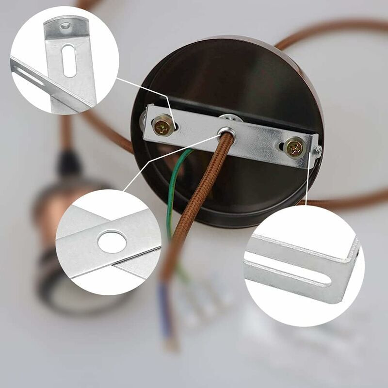 Plaque De Suspension Pour Plafonnier - 120 Mm - Vis En Laiton Incluses