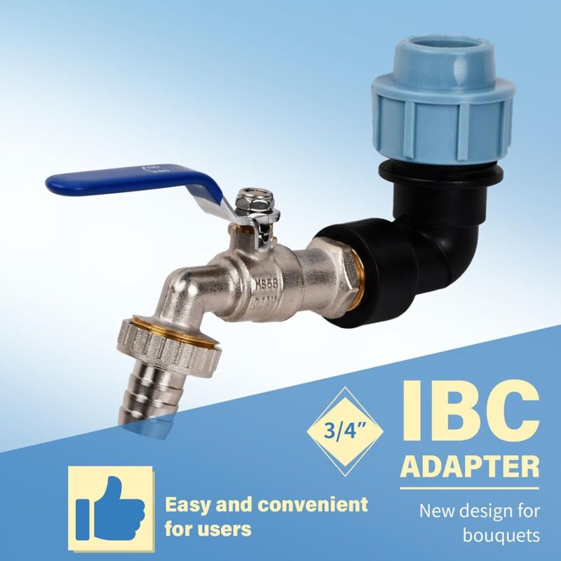 1pc Robinet Cuve Connecteur 1000L Adaptateur De Réservoir IBC Adaptateur Cuve S100x8/S60x6
