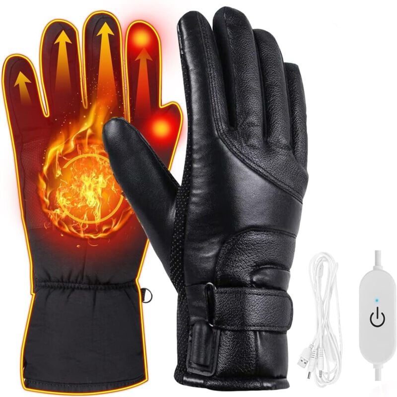 Gants Chauffants électriques D'hiver Gants De Ski Gants Imperméables Avec Fonction écran Tactile Gants Thermiques Gants De Neige Chauds Pour Moto / Ski Et Snowboard