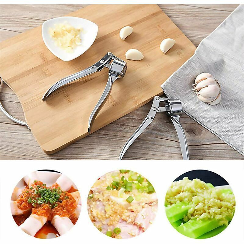Ensemble Presse-ail De Qualité Supérieure Pour La Cuisine – Poignée Ergonomique Douce Et Facile à Presser Avec éplucheur D'ail En Silicone Et Brosse De Nettoyage – Ensemble D'outils Pour Hacher L'ail