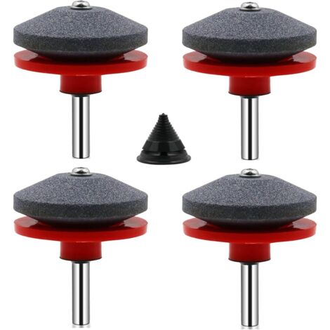 Affûteur de lame de tondeuse à gazon universel, 4 pièces, affûteur de tondeuse à gazon, accessoires de tondeuse à gazon avec 1 Kit d'équilibre de lame, 50x47mm