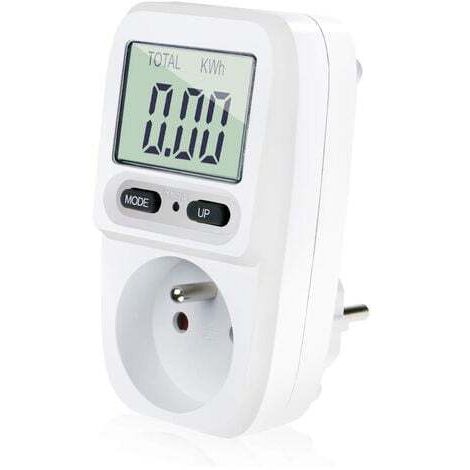 Wattmètre - Contrôle Coût Consommation Electrique, Prise Compteur d'Energie, Protection Surcharge,Max 3680W -Blanc (1/4)