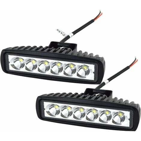 Phare de Travail LED Barre LED 12V 18W 15cm Projecteur LED Voiture Etanche IP67 Spot Feux Antibrouillard LED Feux de Travail pour 4x4 Moto Voiture Camion Tracteur SUV Bateau