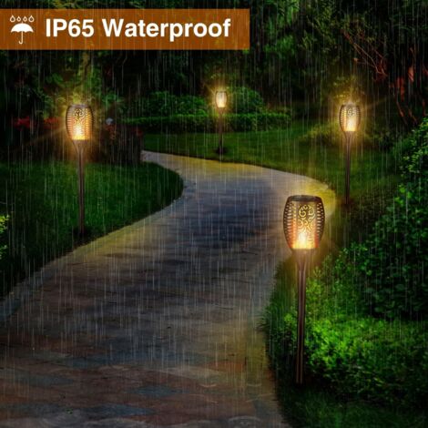 StillCool 4 Pack Lampes Solaires Jardin Flamme - Étanches IP67 - Décoration Extérieur Allée Pelouse Terrasse