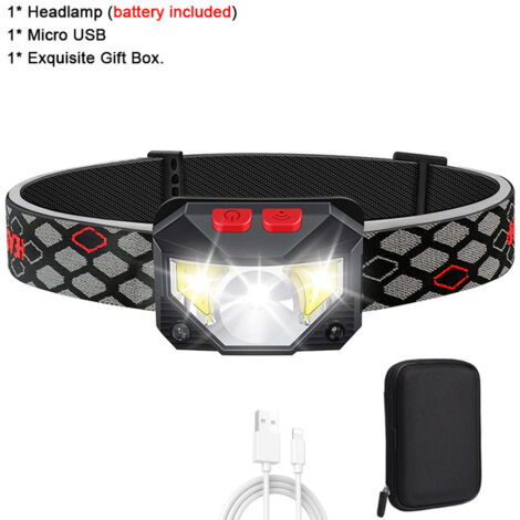 Lampe Frontale LED Super Lumineuse F2, Rechargeable Par USB, Idéale Bricolage Camping