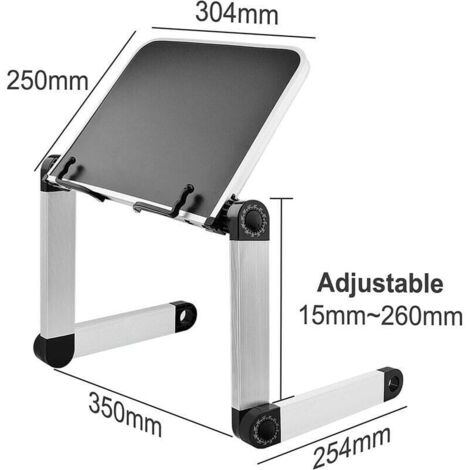 Support De Tablette Réglable 360° Pour écrans 6 à 17,3 Pouces - En Métal, Pliable, Inclinable, Charge Max 3 Kg - 2