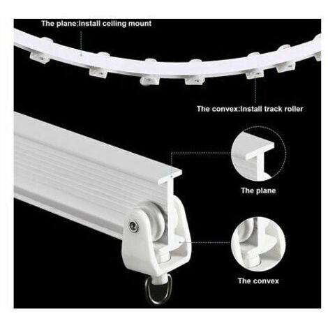 Rail Rideau Courbable Rail de rideau incurvé au plafond pliable de 5 mètres Rail de rideau ...