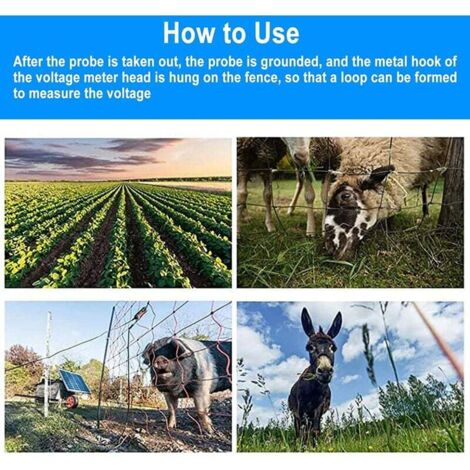 Testeur De Tension Clôture Électrique ZPQAODI - Détecteur Sonore Défaut Clôture ABS - Pour Ferme Jardin Animaux Chevaux Moutons