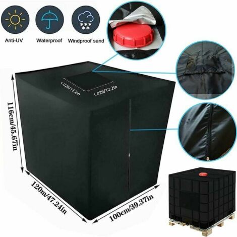 Bâche Réservoir D'eau IBC 1000 L Couverture Container Citerne Eau Pluie Avec Fermeture Eclair Coupe Vent Anti Uv Resistant A Dechirure T Audace 97429442