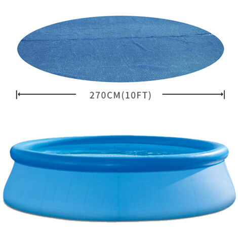 10ft Round Pool Sun Protection Tarpaulin Weather Resistant Foldable Energy Saving Pool Cover (1/4)