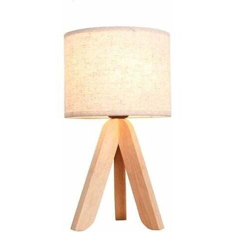 AIPERQ Lampe de chevet trépied en bois personnalité créative lampe de table en bois nordique étude chambre lampe de chevet salon art décoratif lampe de table