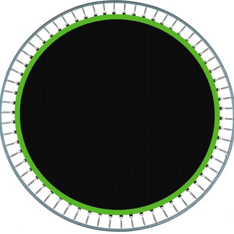 Tapis de Remplacement Rond for Trampoline, avec 64 Anneaux en de diamètre , Tapis de Rebond for Accessoires de Trampolines de 10 Pieds vert