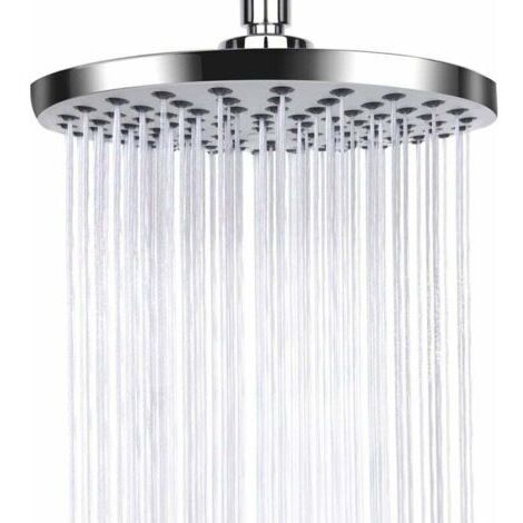 Aiperq – Pommeau de douche anti calcaire – Tête en acier inoxydable – Effet pluie – Économie d'eau et haute pression – Fixe – Argenté (1/4)
