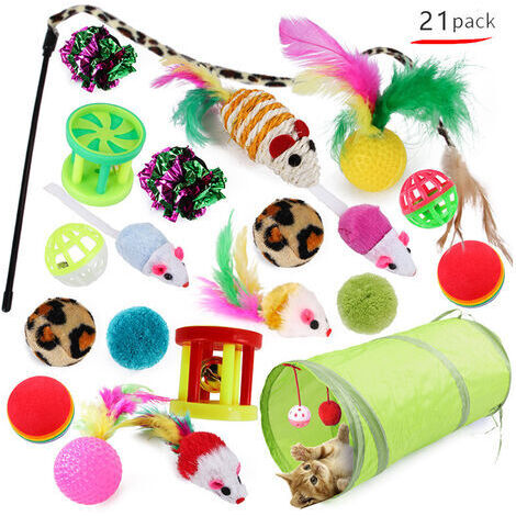 Aiperq Jouets pour chats, jouets pour chats, jouets pour chats et chaton, 21 pièces (le style d'image sera envoyé au hasard)