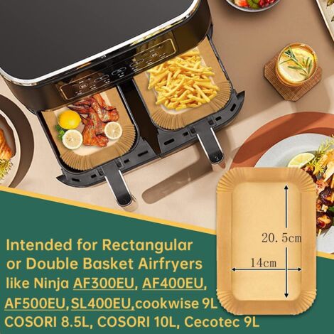 Papier Cuisson Friteuse Sans Huile - 100 Feuilles 20-24 Cm - Sans BPA, Antiadhésif - Pour Friteuses 5 à 8 L - 2