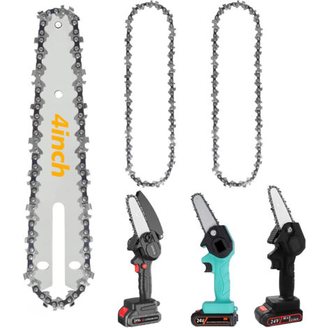 Lot de 2 chaînes de tronçonneuse électrique en acier de 4" Accessoires de rechange pour tronçonneuse électrique Avec toutes les mini tronçonneuses de 4", menuiserie et aménagement paysager
