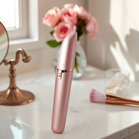 Wire Hair Removal, Eyebrow and Hair Epilator for Women: Eyebrow Epilator Women Vinmall Electric Shaver Women - Eyebrow Trimmer with Built-in LED Light for Facial Hair Removal Or rose (1/4)