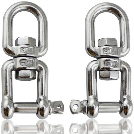 M8-2 pièces Manille De Levage, Manille Inox, Anneau Pivotant œIl à œIl, pour Chaise Suspendue, Sac de Sable, Industrie, Voyages, Pêche, Outils D'alpinisme (1/5)