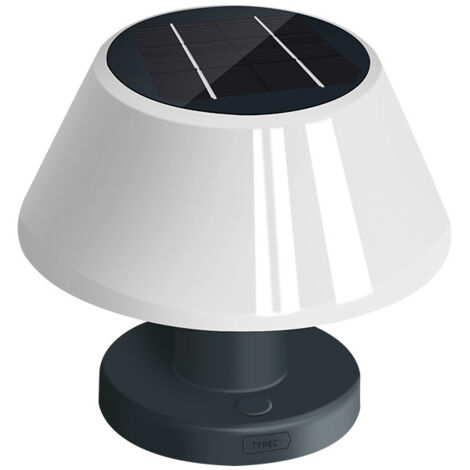 Lampe de Table Solaire,Lampe de Table Sans fil Extérieure Batterie Rechargeable,4500K réglable,Étanche IP44, Lampe Solaire pour Camping, Balcon, Restaurant, Jardin (1/5)