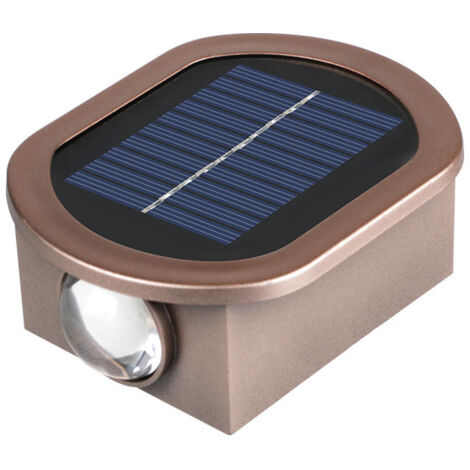Applique murale solaire, lumière solaire LED pour jardin extérieur, applique murale LED extérieure IP65 lampe de porte solaire étanche (1/3)