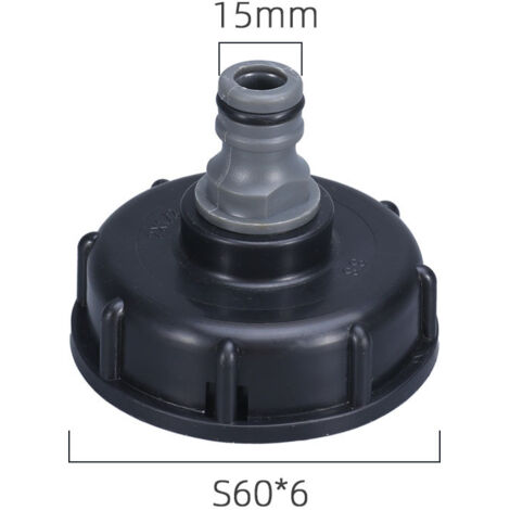 Lot De 2 Adaptateurs IBC S60x6 – Raccord Universel Laiton/Plastique – Pour Robinet, Écoulement Réservoir Eau Pluie