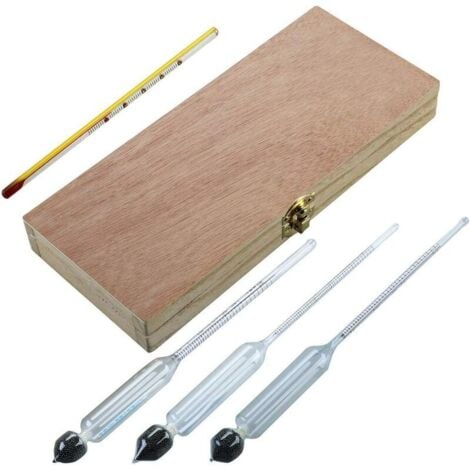 Testeur Alcool Lot De 3 Alcoomètres + Thermomètre - Hydromètre Alcool Professionnel 0-100% - Pour Vin, Vodka, Whisky - Brassage Maison Kit Brassage Amateur