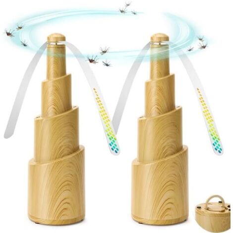 Ventilateur Anti-Mouche 2 Pièces - Répulsif à Pales Pour Table Extérieur Et Intérieur