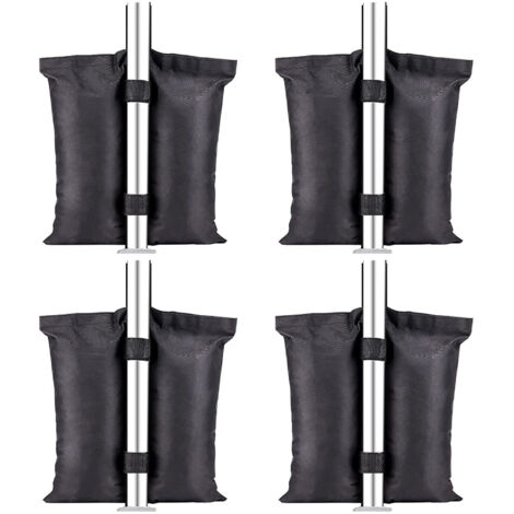 Sacs de Sable 4 Pièces, Sable Gazebo à Double Couture, Sac à Pieds pour Tente à Toit Relevable, Gazebo d'extérieur, Meubles de Jardin, Noir (4 25LBS) (1/4)