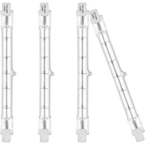 Bombillas Eco Halógenas R7S 118mm 400W 230V 5200lm Blanco Cálido 2700K Bombilla Tipo J para Trabajo, Seguridad, Iluminación de Paisaje, Alumbrado Público (Paquete de 4)