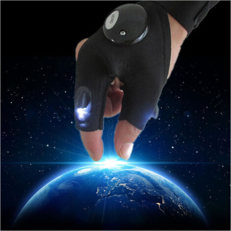 Gants LED Preciva Avec Lumière – étanches, Piles CR2016 Incluses, Pour Pêche, Camping, Vélo Nuit – Cadeau Homme