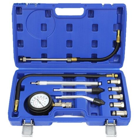 Kit d'adaptateurs pour testeur de compression moteur 11 pièces, manomètre de pression pour moteur automobile, pour voitures, camionnettes, motos et camions