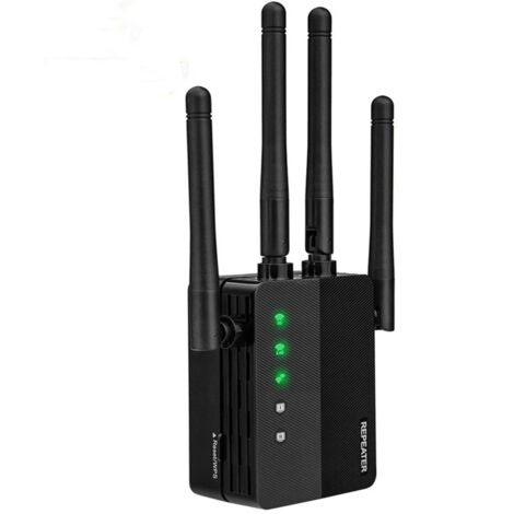 Répéteur Wi-Fi double bande 1 200 M, amplificateur de signal sans fil, point d'accès haute puissance 2,4 G et 5,8 G