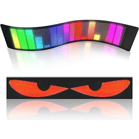 Autocollant lumineux dynamique pour vitre arrière de voiture, écran LED flexible, œil du diable70173mm