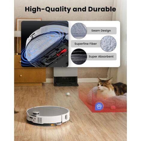 Lot De 3 Serpillères Lavables En Microfibre Pour Aspirateur