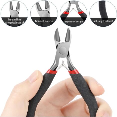 LEONTOOL Coupe-fil à mémoire de forme de 12,7 cm pour la fabrication de bijoux, les travaux manuels et les perles, orange, acier au carbone et PVC