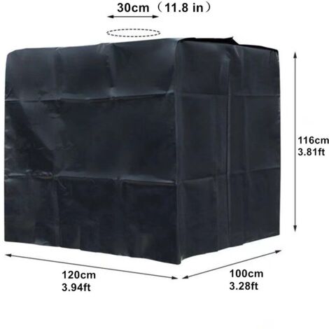 Housse de protection pour réservoir d'eau extérieur de 1 000 litres, imperméable et anti-poussière, tissu Oxford, protection solaire, outil d'extérieur (noir)